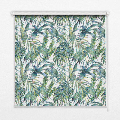 Roller blind for window Tropical leaves