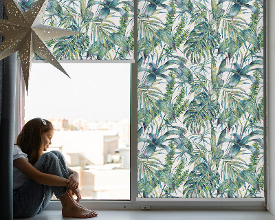 Roller blind for window Tropical leaves