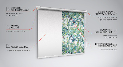 Roller blind for window Tropical leaves