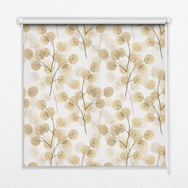 Roller blind for window Yellow branches