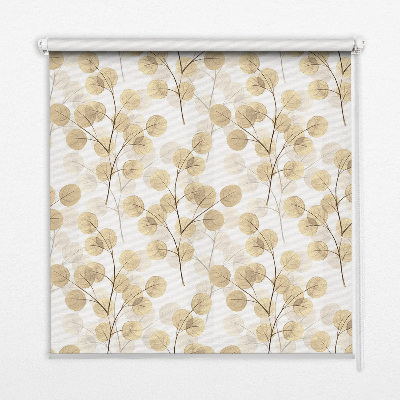 Roller blind for window Yellow branches