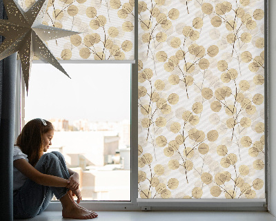 Roller blind for window Yellow branches