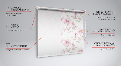 Kitchen roller blind Pink flowers