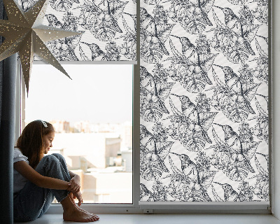 Kitchen roller blind Drawed flowers