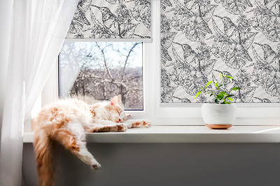 Kitchen roller blind Drawed flowers