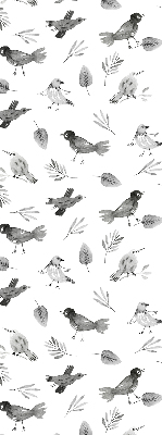 Kitchen roller blind Drawed birds and leaves