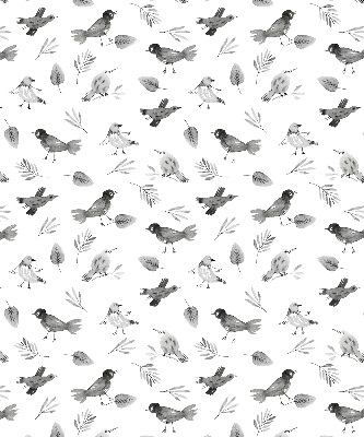 Kitchen roller blind Drawed birds and leaves