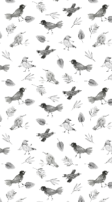 Kitchen roller blind Drawed birds and leaves