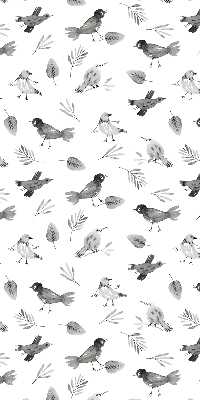 Kitchen roller blind Drawed birds and leaves