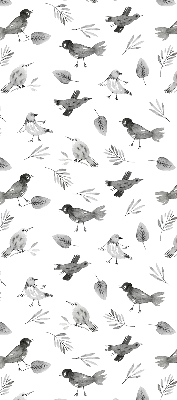 Kitchen roller blind Drawed birds and leaves