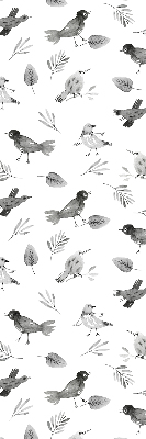 Kitchen roller blind Drawed birds and leaves