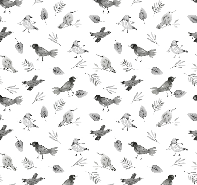 Kitchen roller blind Drawed birds and leaves