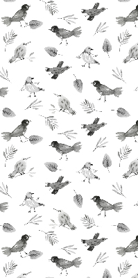 Kitchen roller blind Drawed birds and leaves