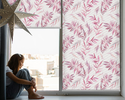 Daylight roller blind Pink leaves