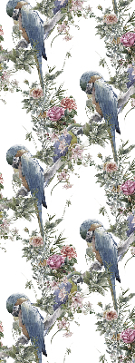 Daylight roller blind Parrots on flowers