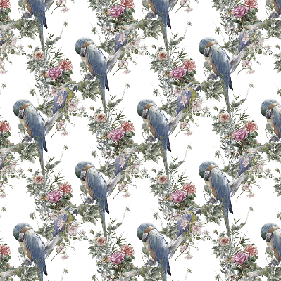 Daylight roller blind Parrots on flowers