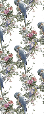 Daylight roller blind Parrots on flowers