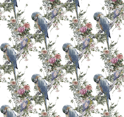 Daylight roller blind Parrots on flowers