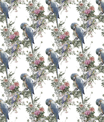 Daylight roller blind Parrots on flowers