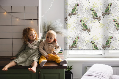 Daylight roller blind Parrots on a branch