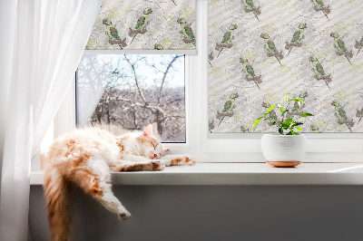 Daylight roller blind Parrots on a branch