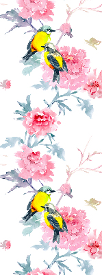 Roller blind Birds on flowers