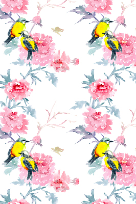 Roller blind Birds on flowers