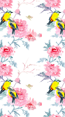 Roller blind Birds on flowers