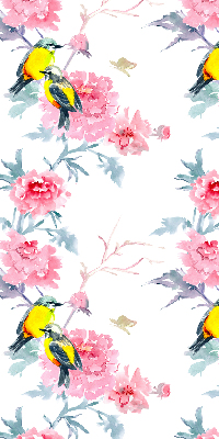 Roller blind Birds on flowers