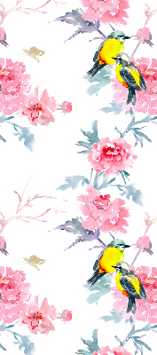 Roller blind Birds on flowers