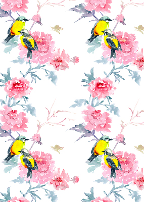 Roller blind Birds on flowers