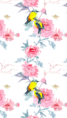 Roller blind Birds on flowers