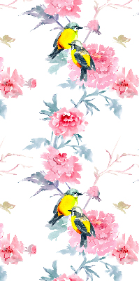 Roller blind Birds on flowers