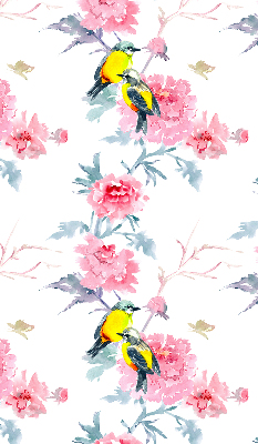 Roller blind Birds on flowers