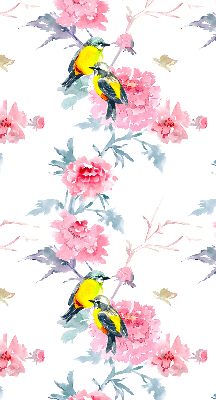 Roller blind Birds on flowers