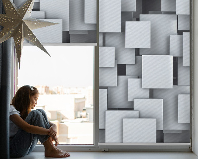 Roller blind Gray 3D squares