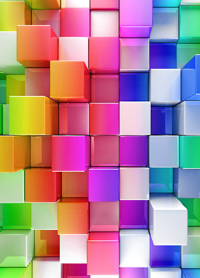 Roller blind Colorful 3D cubes