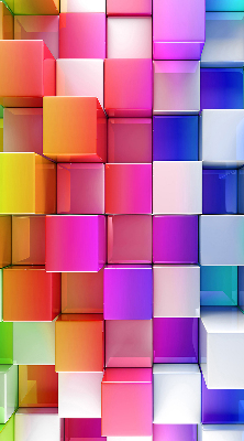 Roller blind Colorful 3D cubes