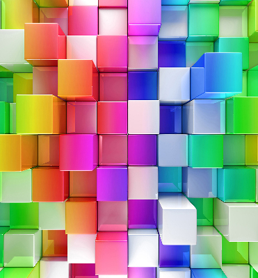 Roller blind Colorful 3D cubes