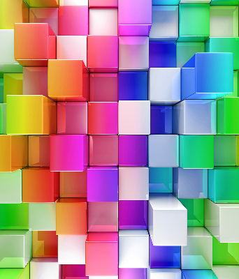 Roller blind Colorful 3D cubes