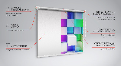 Roller blind Colorful 3D cubes