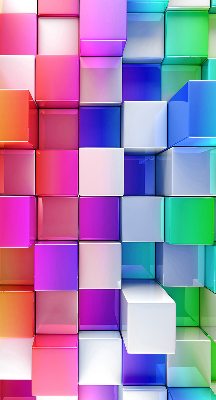 Roller blind Colorful 3D cubes