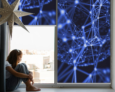 Kitchen roller blind Blue dots connected by lines