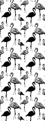 Daylight roller blind Black flamingos