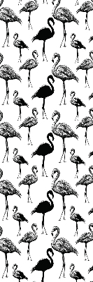 Daylight roller blind Black flamingos