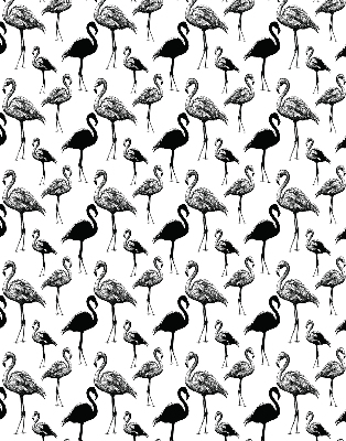 Daylight roller blind Black flamingos