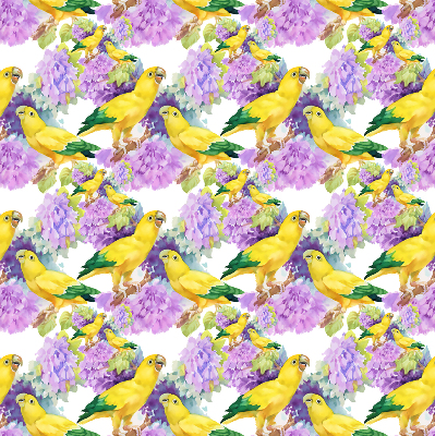 Daylight roller blind Yellow parrots