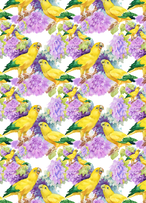 Daylight roller blind Yellow parrots