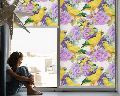 Daylight roller blind Yellow parrots