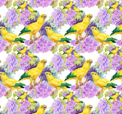 Daylight roller blind Yellow parrots